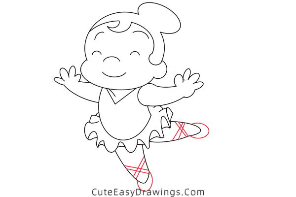 how to draw a ballerina - www.cuteeasydrawings.com