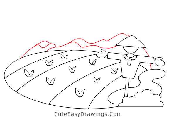 how to draw farmland - www.cuteeasydrawings.com