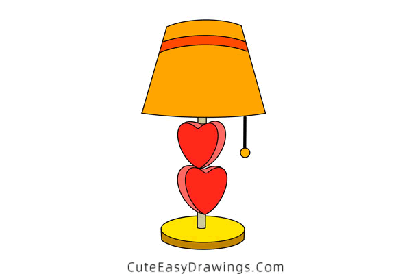 how to draw a table lamp - www.cuteeasydrawings.com