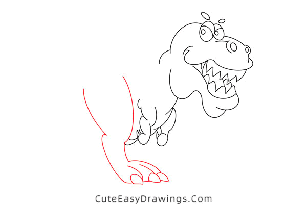 how to draw a t rex - www.cuteeasydrawings.com