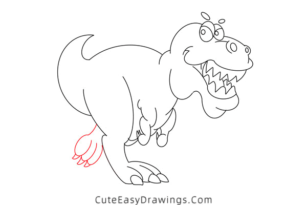 how to draw a t rex - www.cuteeasydrawings.com