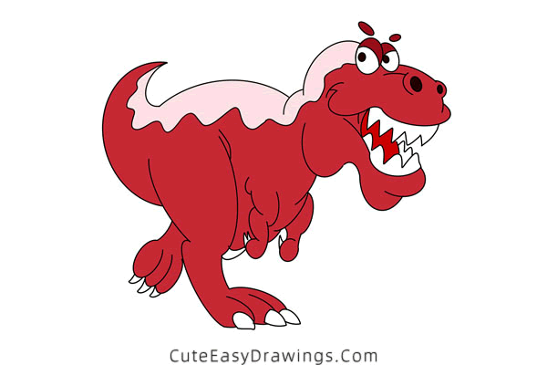 how to draw a t rex - www.cuteeasydrawings.com