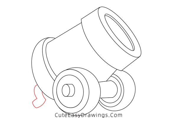 how to draw a cannon - www.cuteeasydrawings.com