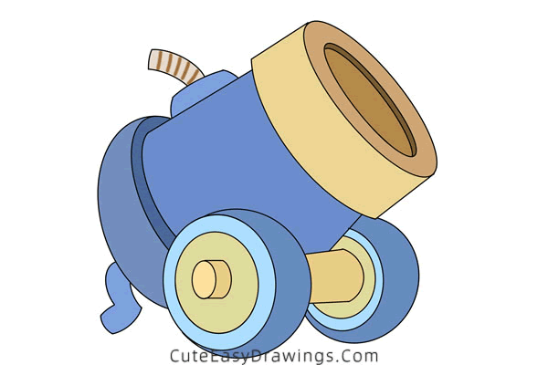 how to draw a cannon - www.cuteeasydrawings.com