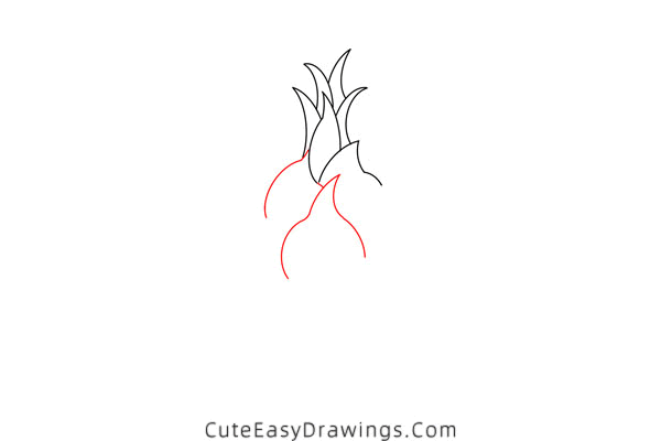 how to draw a dragon fruit - www.cuteeasydrawings.com