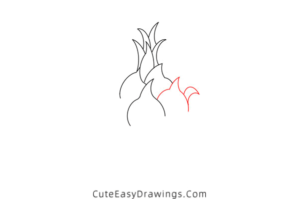 how to draw a dragon fruit - www.cuteeasydrawings.com