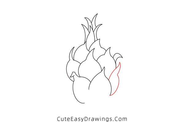 how to draw a dragon fruit - www.cuteeasydrawings.com