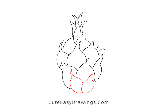 how to draw a dragon fruit - www.cuteeasydrawings.com