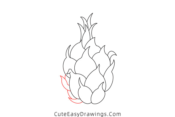 how to draw a dragon fruit - www.cuteeasydrawings.com