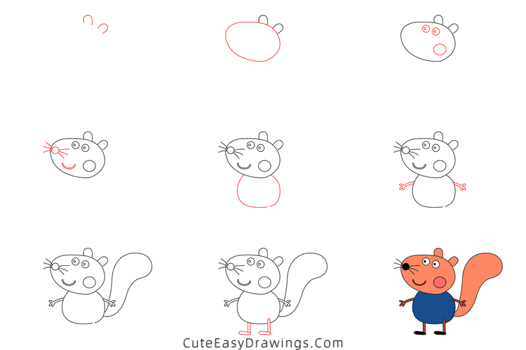 how to draw simon squirrel - www.cuteeasydrawings.com