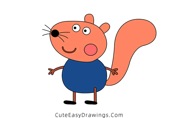 how to draw simon squirrel - www.cuteeasydrawings.com