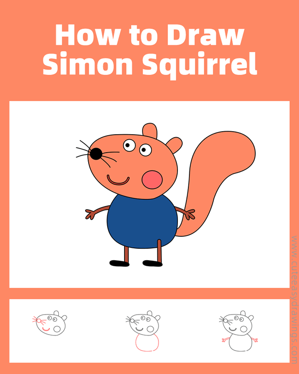 how to draw simon squirrel - www.cuteeasydrawings.com