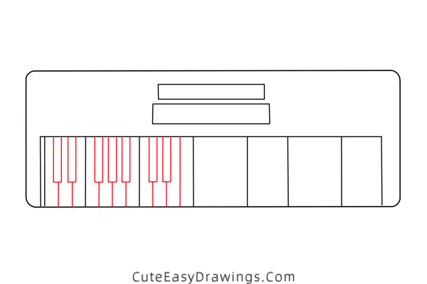 how to draw an electric keyboard - www.cuteeasydrawings.com