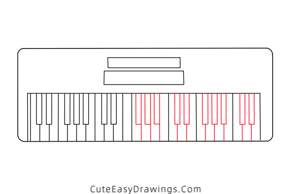 how to draw an electric keyboard - www.cuteeasydrawings.com