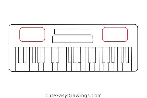 how to draw an electric keyboard - www.cuteeasydrawings.com