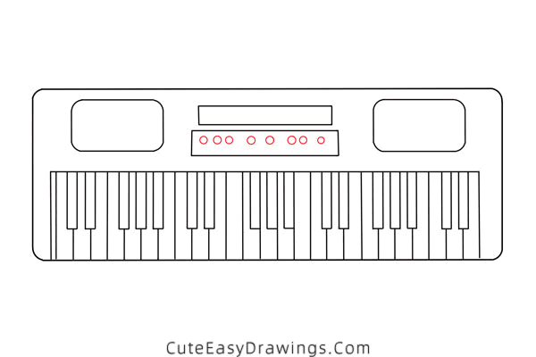 how to draw an electric keyboard - www.cuteeasydrawings.com