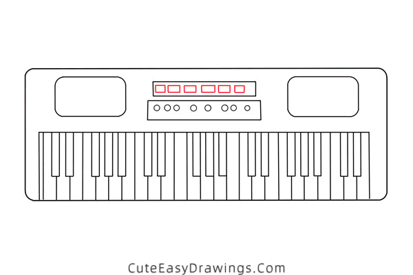 how to draw an electric keyboard - www.cuteeasydrawings.com