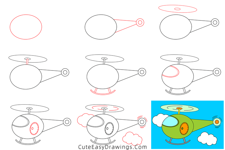 how to draw a helicopter easy - www.cuteeasydrawings.com