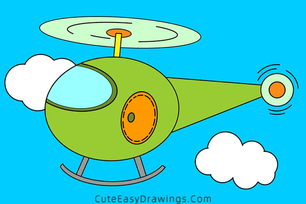 how to draw a helicopter easy - www.cuteeasydrawings.com