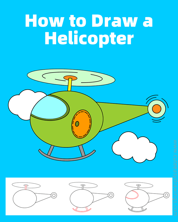 how to draw a helicopter easy - www.cuteeasydrawings.com