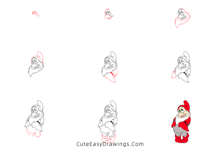 how to draw bashful - www.cuteeasydrawings.com