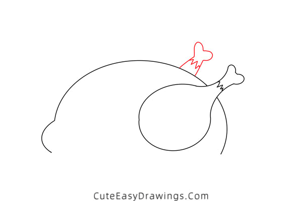 how to draw a roasted turkey - www.cuteeasydrawings.com