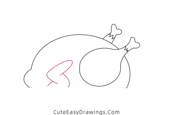 how to draw a roasted turkey - www.cuteeasydrawings.com