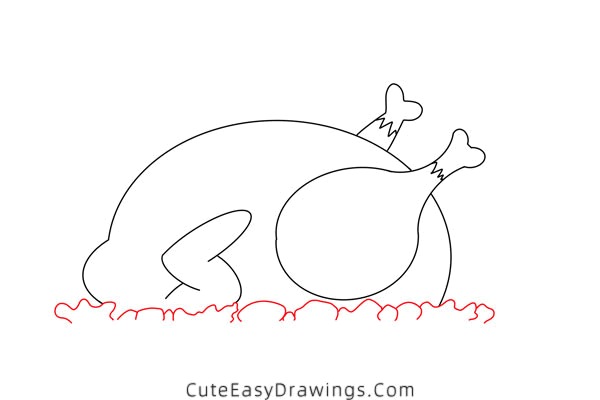 how to draw a roasted turkey - www.cuteeasydrawings.com