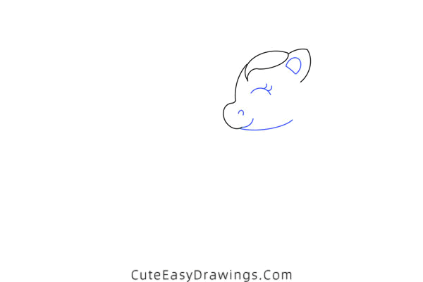 how to draw a unicorn - www.cuteeasydrawings.com