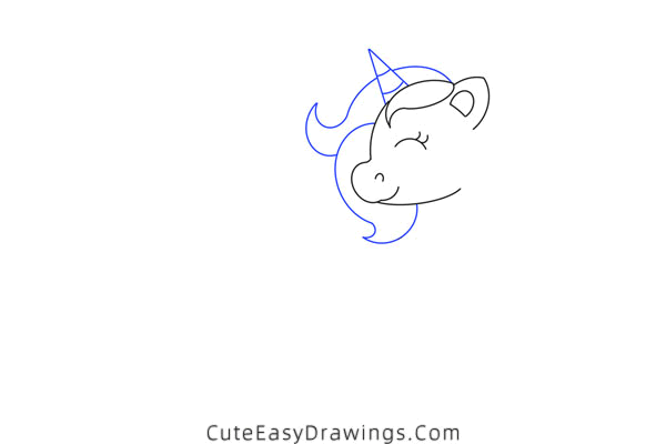 how to draw a unicorn - www.cuteeasydrawings.com