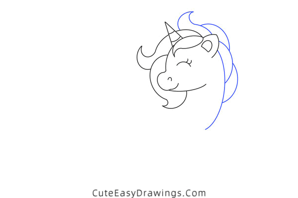 how to draw a unicorn - www.cuteeasydrawings.com