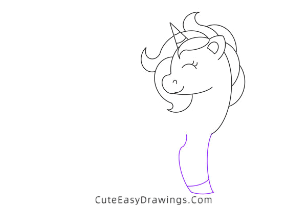 how to draw a unicorn - www.cuteeasydrawings.com