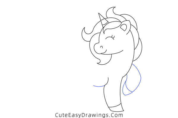 how to draw a unicorn - www.cuteeasydrawings.com