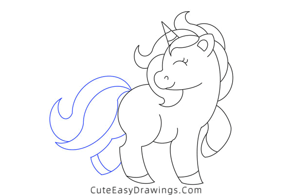 how to draw a unicorn - www.cuteeasydrawings.com