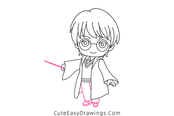 how to draw harry potter - www.cuteeasydrawings.com