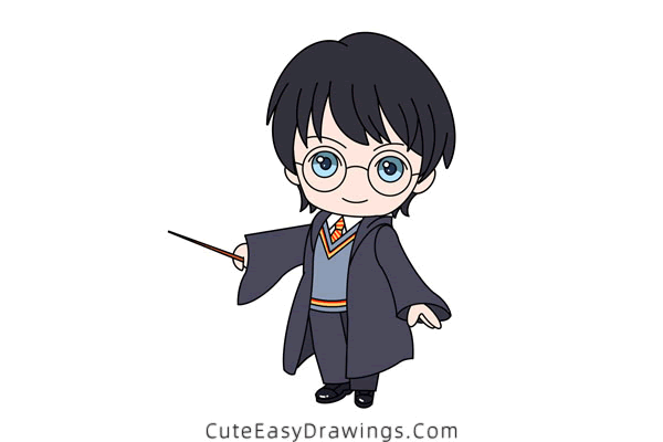 how to draw harry potter - www.cuteeasydrawings.com