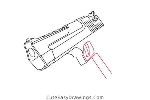 how to draw a pistol - www.cuteeasydrawings.com