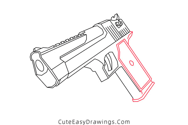 how to draw a pistol - www.cuteeasydrawings.com