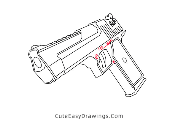 how to draw a pistol - www.cuteeasydrawings.com