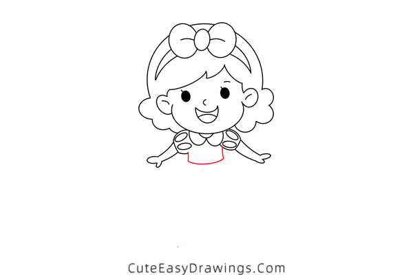 how to draw a girl in a dress - www.cuteeasydrawings.com