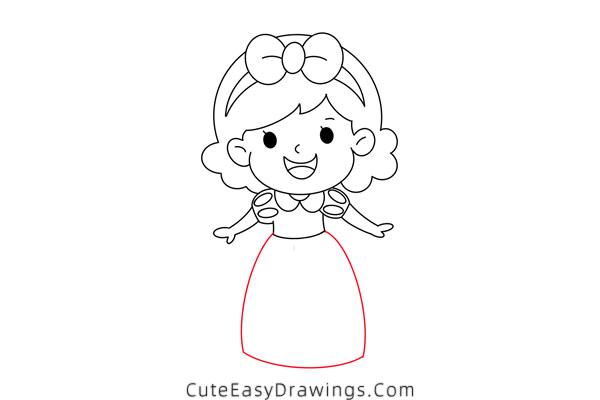 how to draw a girl in a dress - www.cuteeasydrawings.com