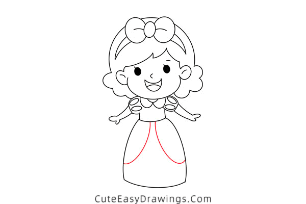 how to draw a girl in a dress - www.cuteeasydrawings.com