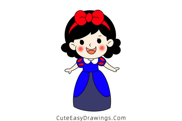 how to draw a girl in a dress - www.cuteeasydrawings.com