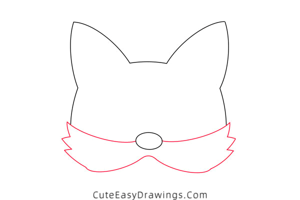 how to draw a fox mask - www.cuteeasydrawings.com