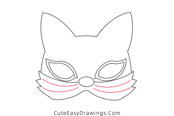 how to draw a fox mask - www.cuteeasydrawings.com