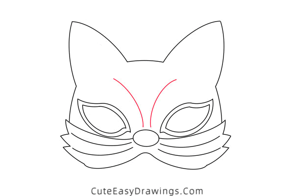 how to draw a fox mask - www.cuteeasydrawings.com