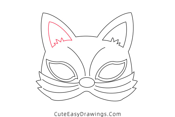 how to draw a fox mask - www.cuteeasydrawings.com