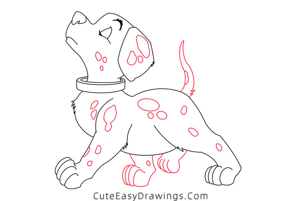 how to draw a puppy from 101 dalmatians - www.cuteeasydrawings.com