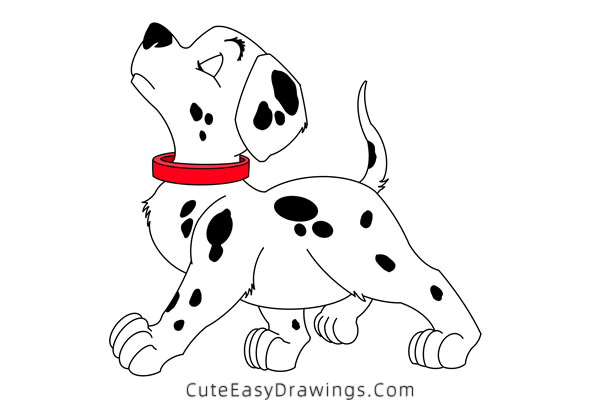 how to draw a puppy from 101 dalmatians - www.cuteeasydrawings.com