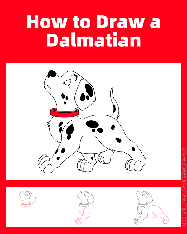 how to draw a puppy from 101 dalmatians - www.cuteeasydrawings.com